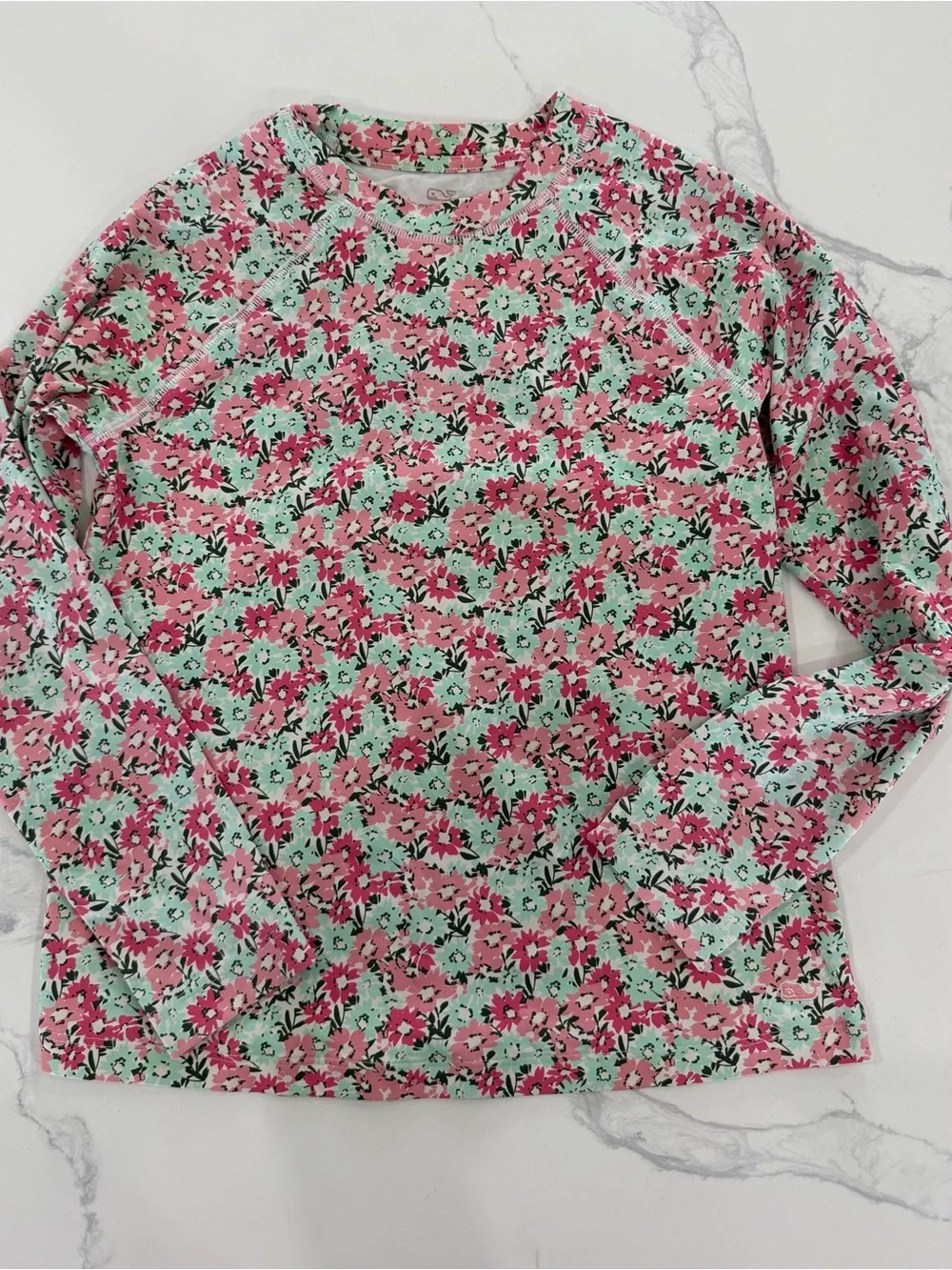 Vineyard Vines Girls Long Sleeve Floral Rash Guard Swim Top Size Large (14)